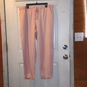Talbots Pink drawstring soft lyocell loose pants w/narrow hem NEW